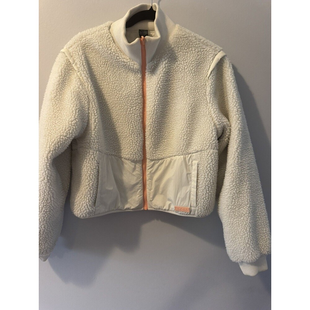 Bad Birdie Women The Cozy Golf Full Zip Jacket White Onyx Reversible Size Small